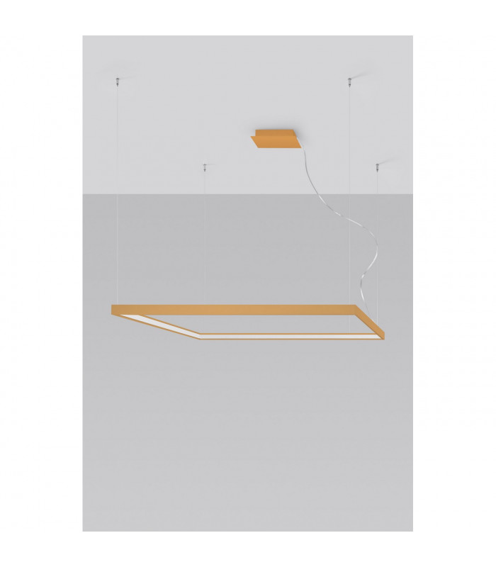 Nelya Integrated LED Square Pendant Ceiling Light Gold 4000K 8096lm-2