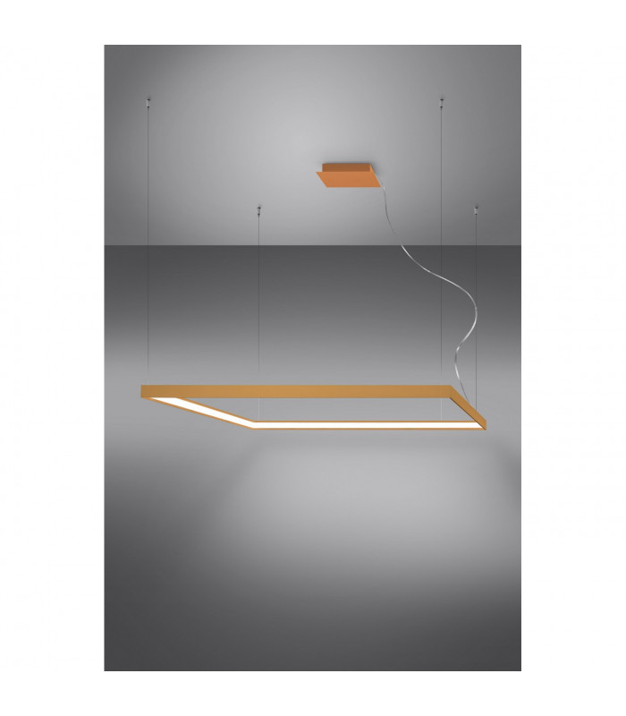 Nelya Integrated LED Square Pendant Ceiling Light Gold 4000K 8096lm-3