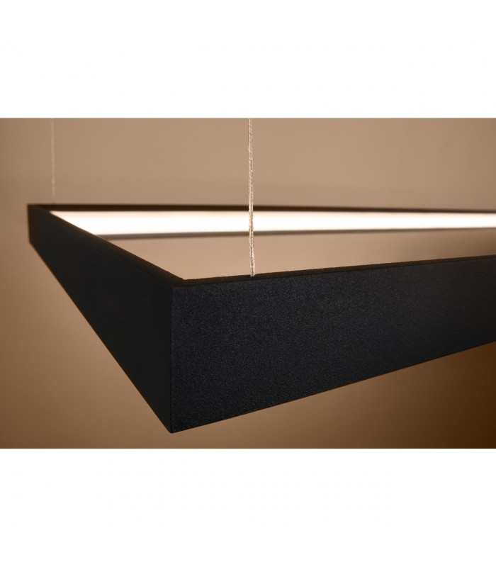 Tuula Integrated LED Rectangle Pendant Ceiling Light, Black, 3000K, 5757lm