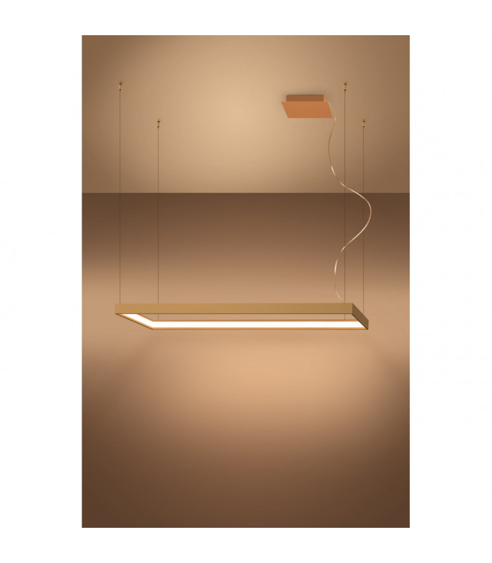 Tuula Integrated LED Rectangle Pendant Ceiling Light Gold 3000K 5757lm-3