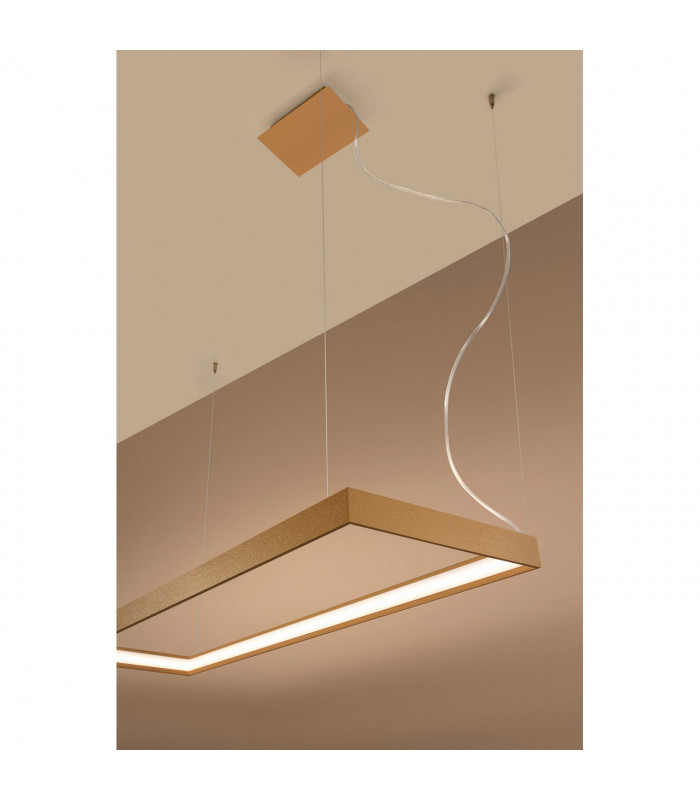 Tuula Integrated LED Rectangle Pendant Ceiling Light Gold 3000K 5757lm-4