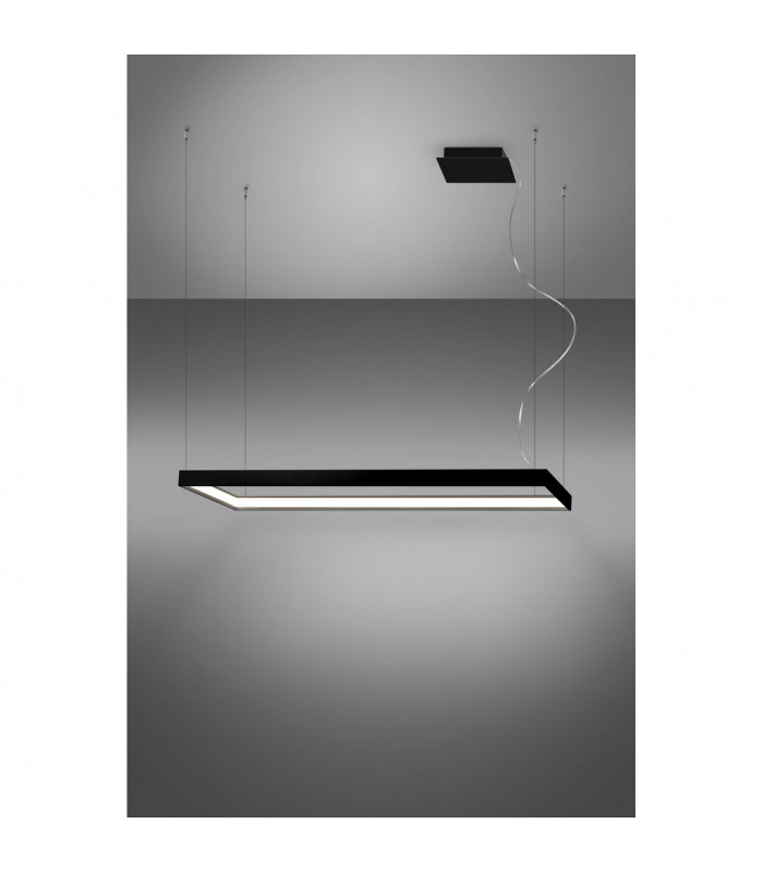 Tuula Integrated LED Rectangle Pendant Ceiling Light, Black, 4000K, 5757lm