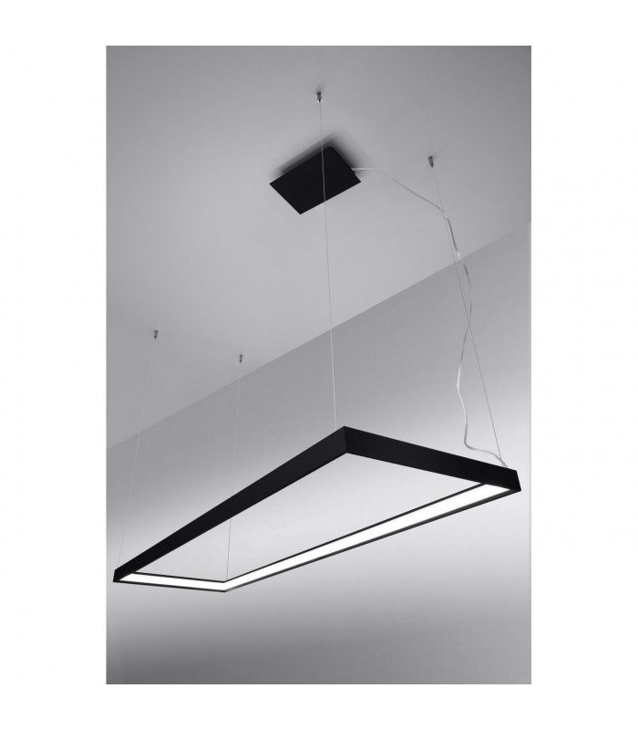 Tuula Integrated LED Rectangle Pendant Ceiling Light, Black, 4000K, 5757lm