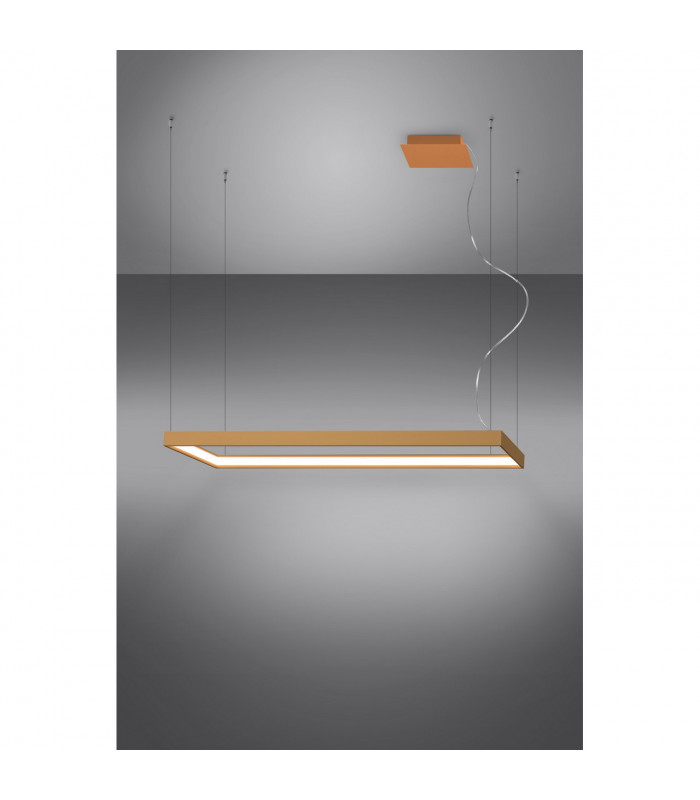 Tuula Integrated LED Rectangle Pendant Ceiling Light Gold 4000K 5757lm-3
