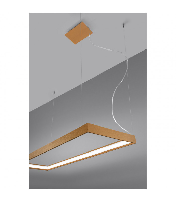 Tuula Integrated LED Rectangle Pendant Ceiling Light Gold 4000K 5757lm-4
