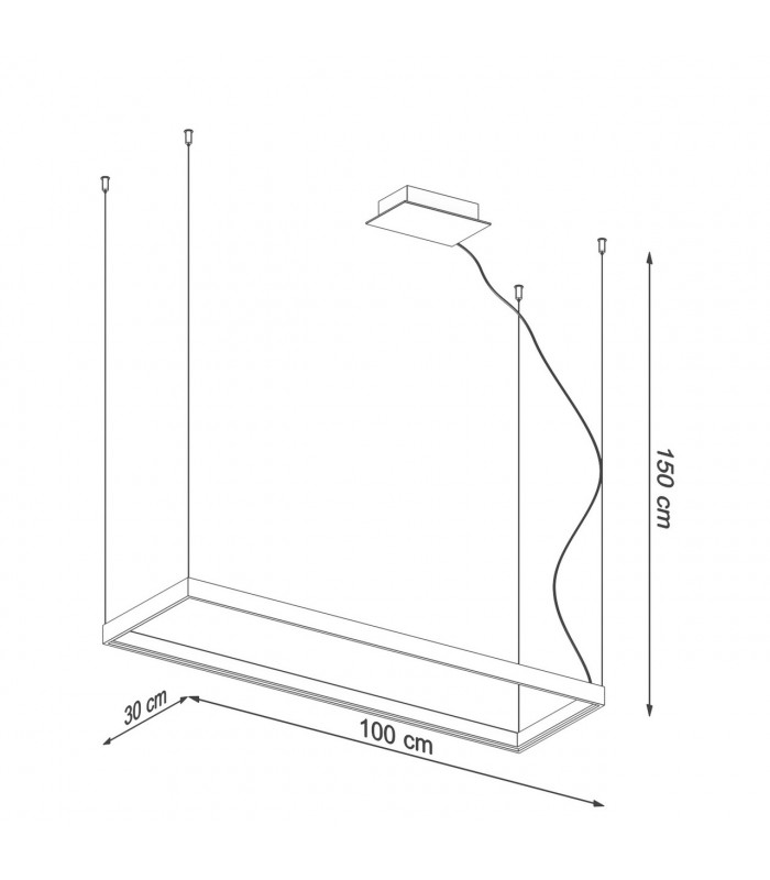 Tuula Integrated LED Rectangle Pendant Ceiling Light Gold 4000K 5757lm-6