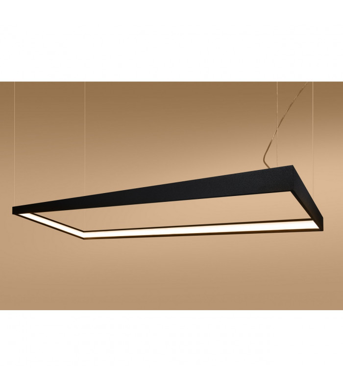 Tuula Integrated LED Rectangle Pendant Ceiling Light, Black, 3000K, 5751lm