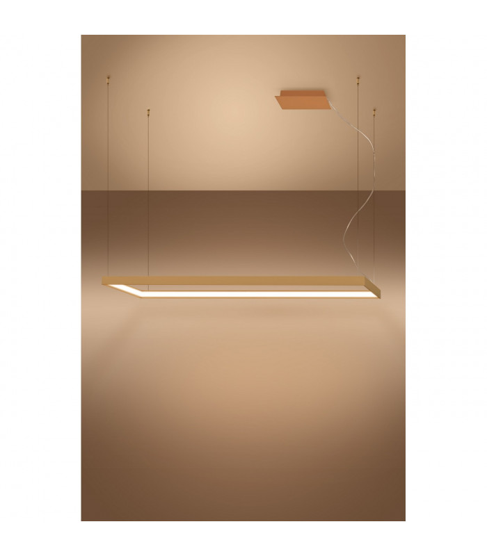 Tuula Integrated LED Rectangle Pendant Ceiling Light Gold 3000K 5751lm-3