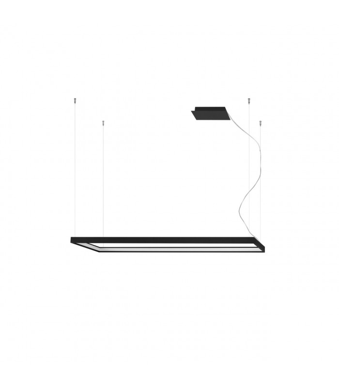 Tuula Integrated LED Rectangle Pendant Ceiling Light, Black, 4000K, 8096lm