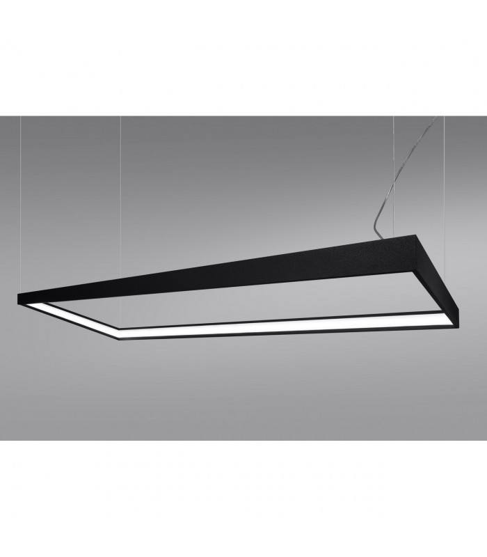 Tuula Integrated LED Rectangle Pendant Ceiling Light, Black, 4000K, 8096lm