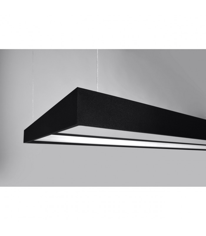 Tuula Integrated LED Rectangle Pendant Ceiling Light, Black, 4000K, 8096lm