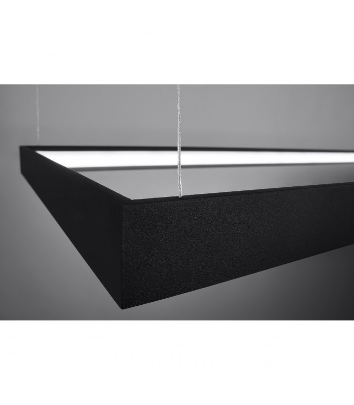 Tuula Integrated LED Rectangle Pendant Ceiling Light, Black, 4000K, 8096lm