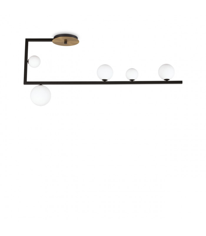 Birds Globe Semi Flush Light Black-1