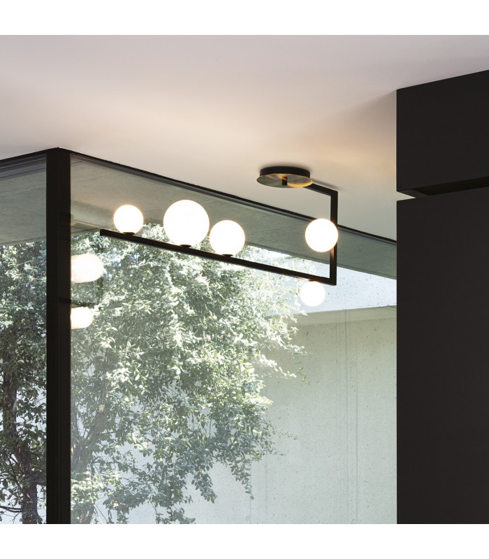 Birds Globe Semi Flush Light Black-2