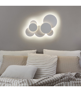 Cloud Circles Decorative Flush Ceiling Light White 74cm 3000K-2