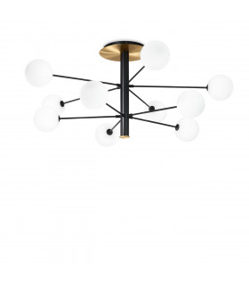 Cosmopolitan 10 Arm Multi Arm Semi Flush Ceiling Light Black