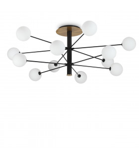 Cosmopolitan 12 Arm Multi Arm Semi Flush Ceiling Light Black-1