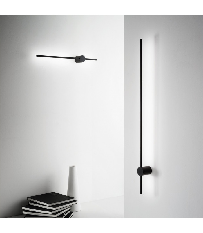 Essence Tall Integrated Led Wall Lamp Black 124cm 3000K-2