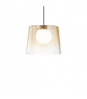 Fade Dome Pendant Ceiling Light Glass Amber Shade