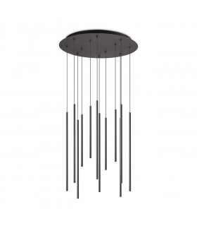 Filo Decorative 12 Drop Cluster Pendant Ceiling Light Black 3000K