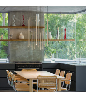 Filo Decorative 12 Drop Cluster Pendant Ceiling Light Brass 3000K-2