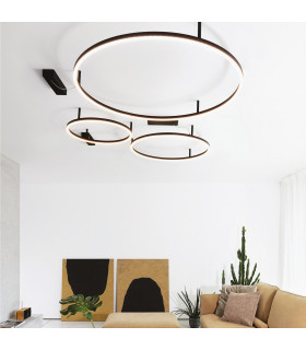 Oracle Ring Integrated Led Semi Flush Light Black 70cm 3000K-2