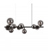 Perlage 10 Light Linear Globe Pendant Ceiling Light Black