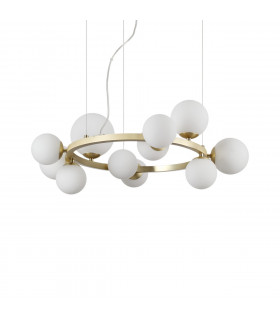 Perlage 11 Light Round Globe Pendant Ceiling Light Brass