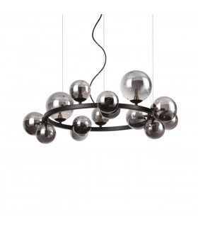 Perlage 14 Light Round Globe Pendant Ceiling Light Black-1