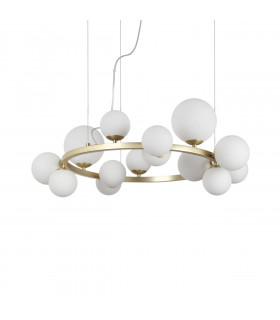 Perlage 14 Light Round Globe Pendant Ceiling Light Brass