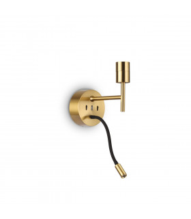 Set Up Wall Light + Reading Light Brass Without Shade 3000K-1
