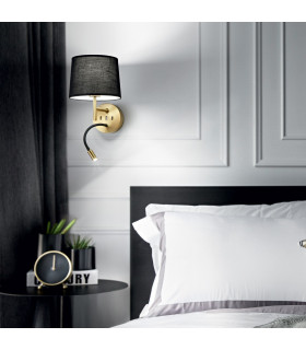 Set Up Wall Light + Reading Light Brass Without Shade 3000K-2