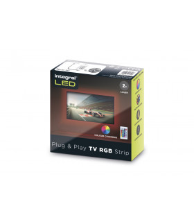 RGB Plug And Play LED Tv Strip Kits IP20 2M 1.5W/M 24LED/M 10mm Width 120 Beam Bo x Pack With IR Controller Usb Powered