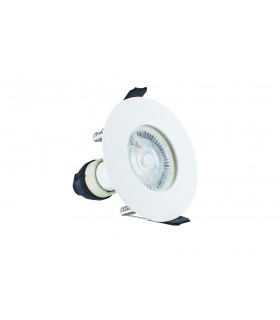 Evofire Fire Rated Downlight 70mm Cutout 4Pack IP65 White Round + GU10 Holder