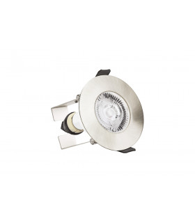 Evofire Fire Rated Downlight 70mm Cutout 3Pack IP65 Satin Nickel Round + GU10 Holder & Insulation GUard