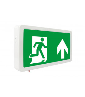 Slimline 2 Emergency Exit Sign 24M Viewing 3.3W 3Hr Maintained Or Non-Maintained Manual Test Cw Up Arrow