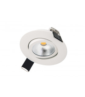 Ultra Slim Tiltable Downlight 65mm Cutout 6.5W 670LM 103LM/W 4000K 36 Beam Dimmable White