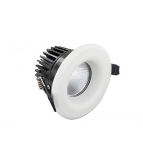 Luxfire Fire Rated Downlight 70mm Cutout IP65 850LM 12W 3000K 55 Beam Dimmable 71LM/W White