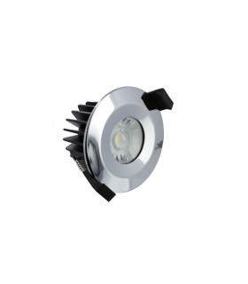 Low-Profile Fire Rated Downlight 70-75mm Cutout IP65 440LM 6W 4000K 38 Beam Dimmable 73LM/W Polished Chrome