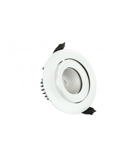 Luxfire Fire Rated Tiltable Downlight 92mm Cutout IP65 750LM 9W 4000K 55 Beam Dimmable 83LM/W White