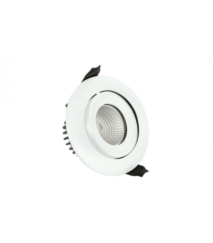 Luxfire Fire Rated Tiltable Downlight 92mm Cutout IP65 920LM 11W 4000K 55 Beam Dimmable 84LM/W White