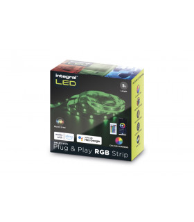 RGB Plug Play LED Strip Kits IP20 5M 4.5W/M 10mm Width 120 Beam With IR Controller & Wifi App Google / Alexa Control UK Plug