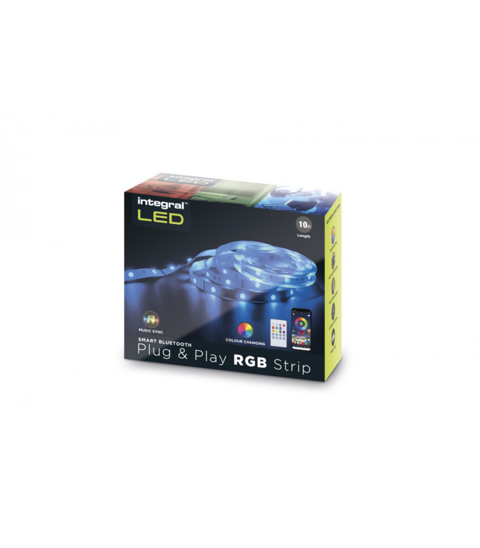 RGB Plug Play LED Strip Kits IP20 5M 4.5W/M 10mm Width 120 Beam With IR Controller & Bluetooth App Control Eu Plug