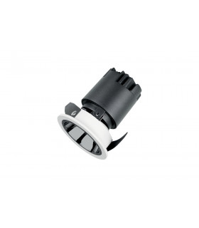 Accentpro LED Downlight 30 Deg Beam 50mm Cutout 30 Deg Tiltable 355 Deg Rotatable 5W 334LM 66LM/W 3000K Silver Round