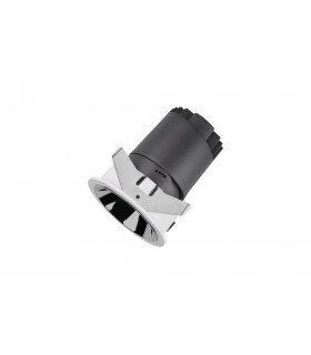 Accentpro LED Downlight 12 Deg Beam 75mm Cutout 30 Deg Tiltable 355 Deg Rotatable 8W 768LM 85LM/W 3000K Silver Round