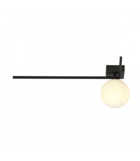 Imago Black LargeGlobe Ceiling Light with White Glass Shades 1x E14-1