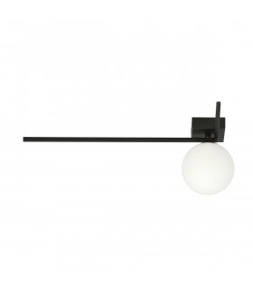 Imago Black LargeGlobe Ceiling Light with White Glass Shades 1x E14-2
