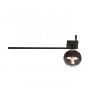 Imago Black LargeGlobe Ceiling Light with Clear