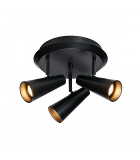 CREST Ceiling Spotlight 3 Light Round Black-1