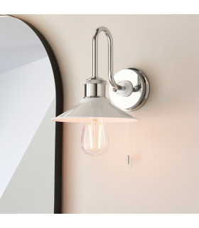 Bathroom Metal Wall Lamp Chrome Plate Gloss White IP44-2